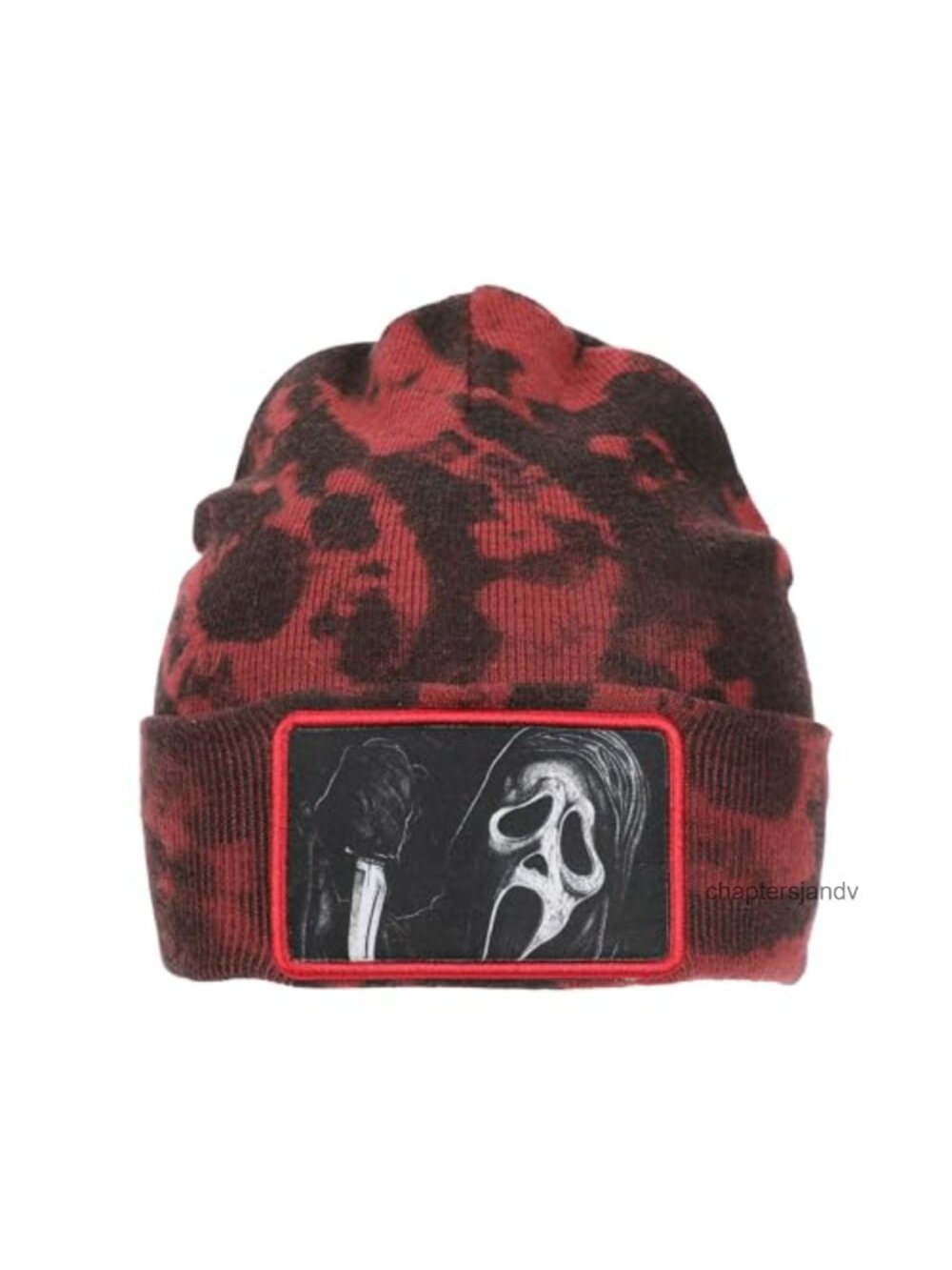 Bioworld Ghostface Embroidered Cuff Beanie Acrylic Pull-On
